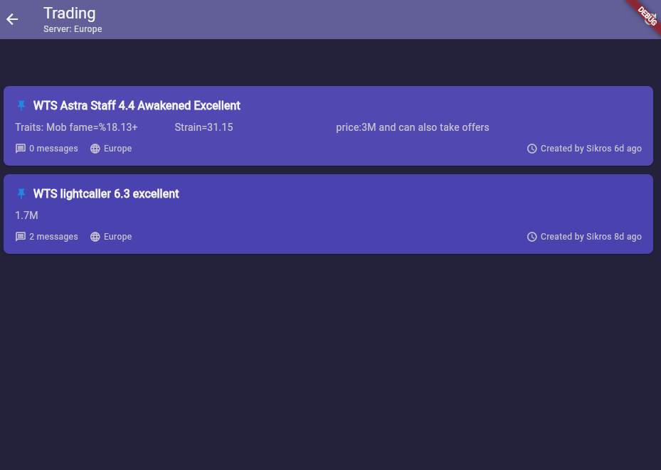 Trading Interface